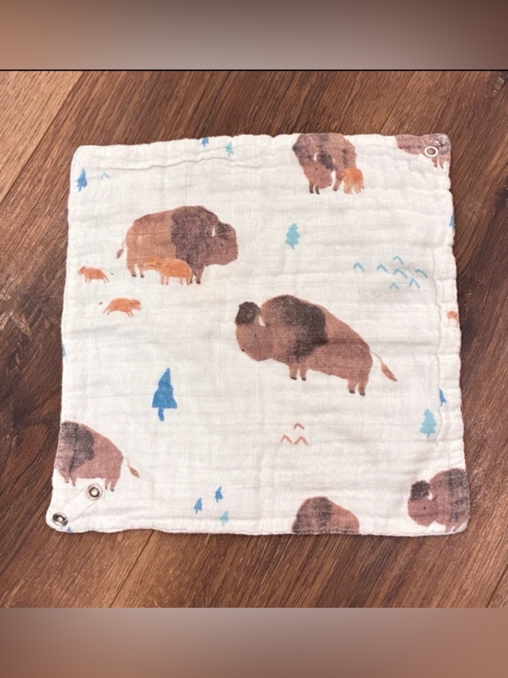 Angel Dear White Muslin Buffalo Baby Bib Infant